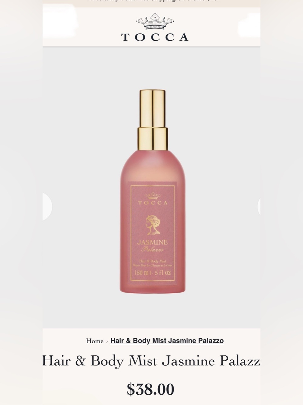 Hair and body mist Jasmine palazzo